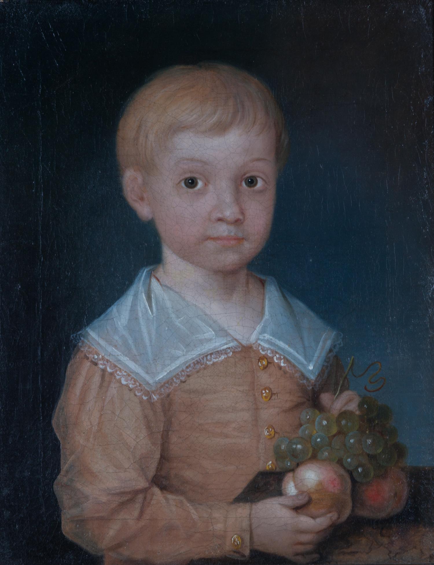 Artist Unknown, (American, 19th century), Boy with Apple