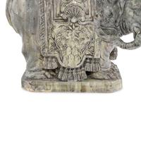 A Continental Gilt Bronze and Glazed Earthenware Elephant Obelisk