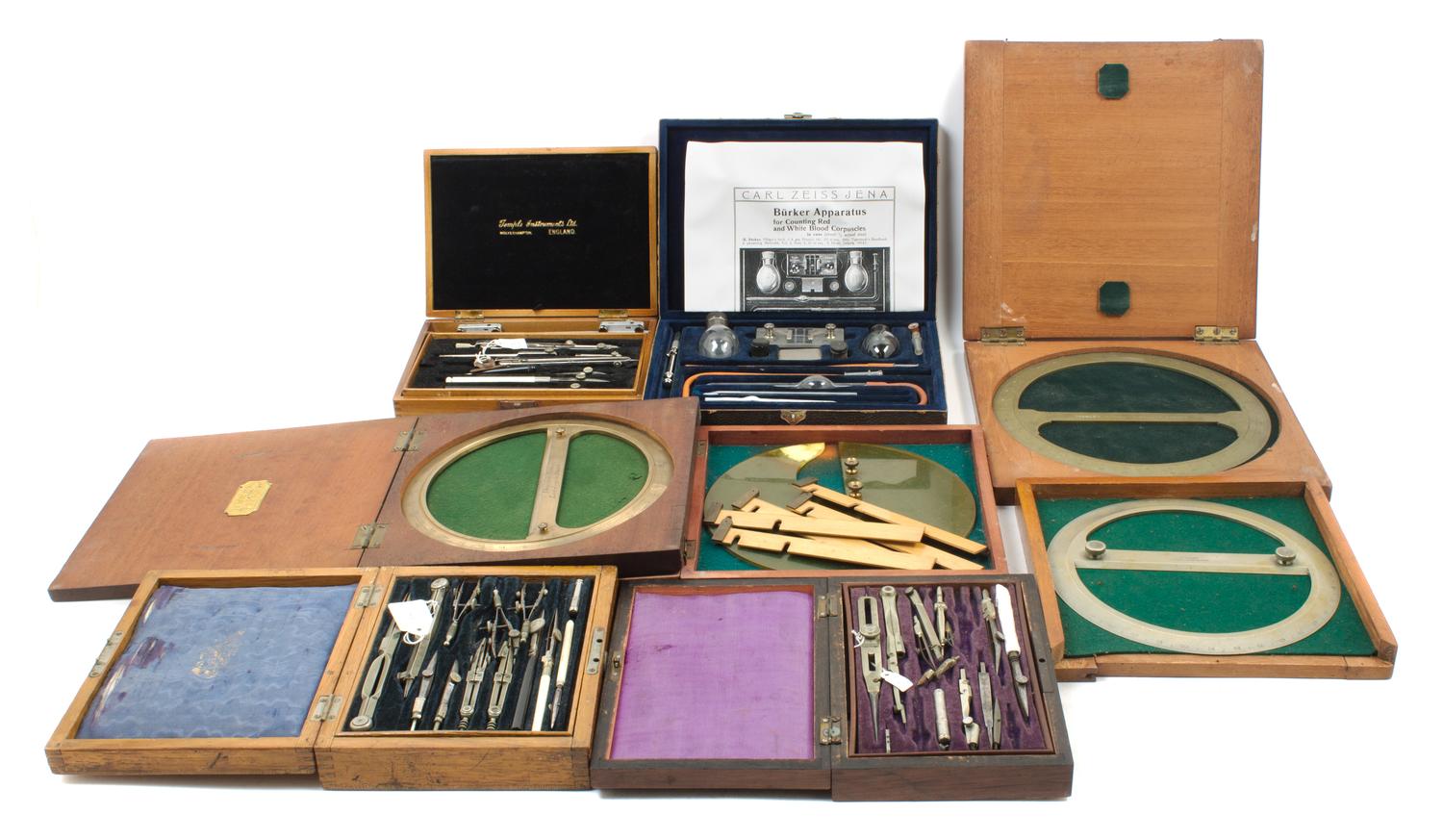 A Collection of Drawing Instruments Diameter of great turnstiles 12 inches.