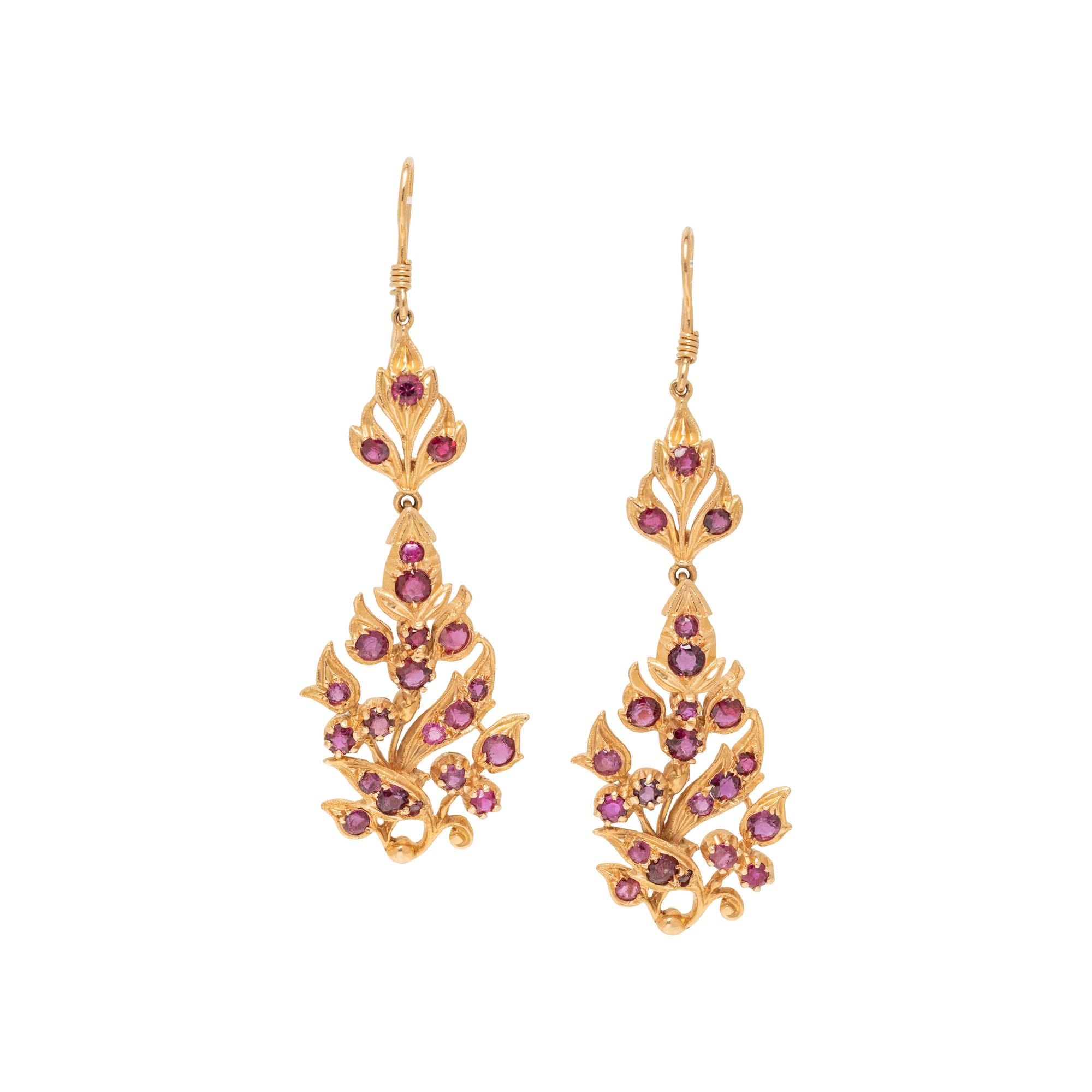ROSE GOLD AND RUBY EARRINGS