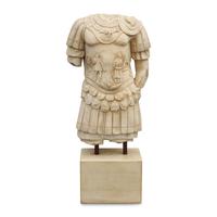 An Italian Carved Marble Torso of a Roman Soldier