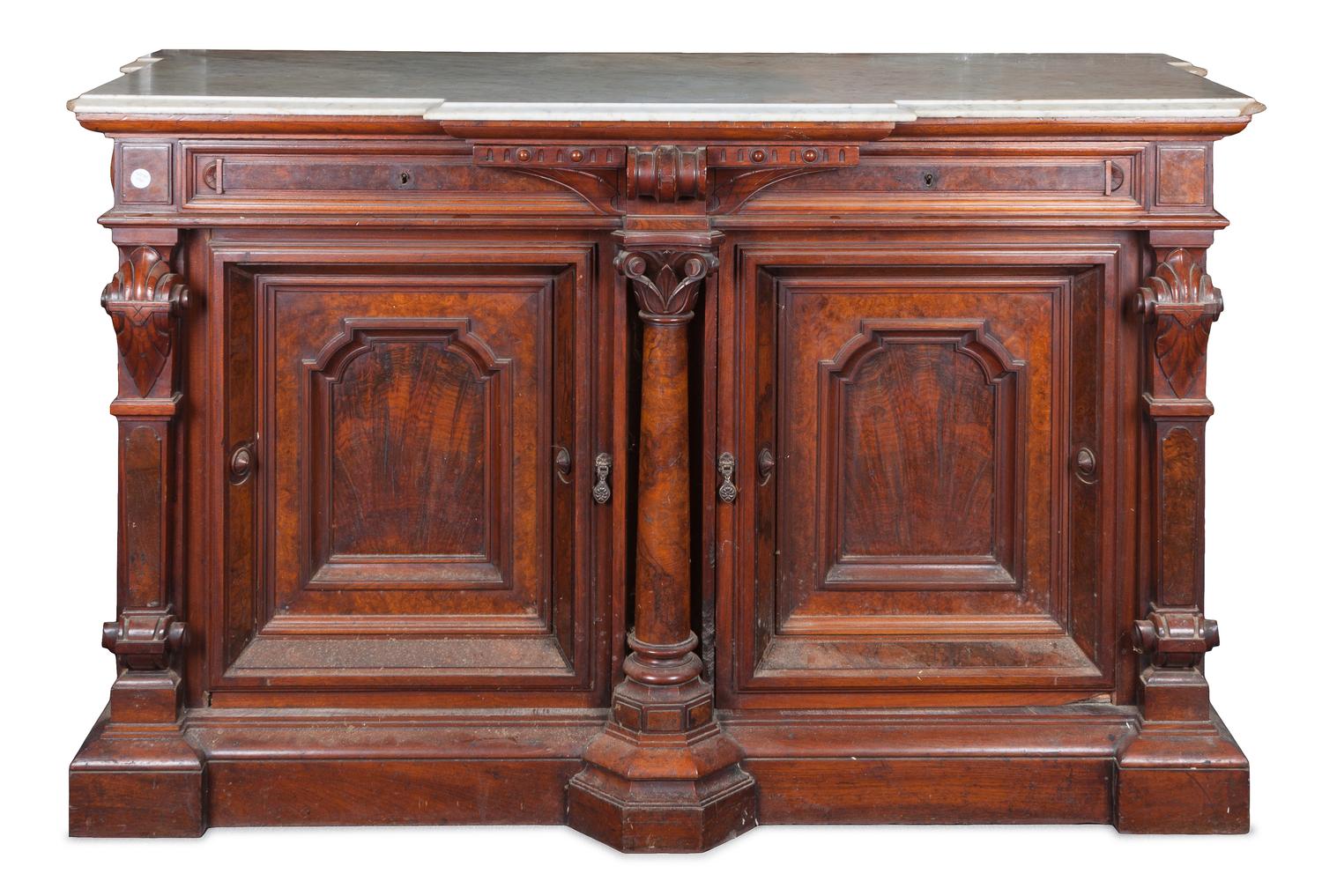 A Victorian Mahogany Server Height 39 1/4 x width 63 1/2 x depth 28 1/2 inches.
