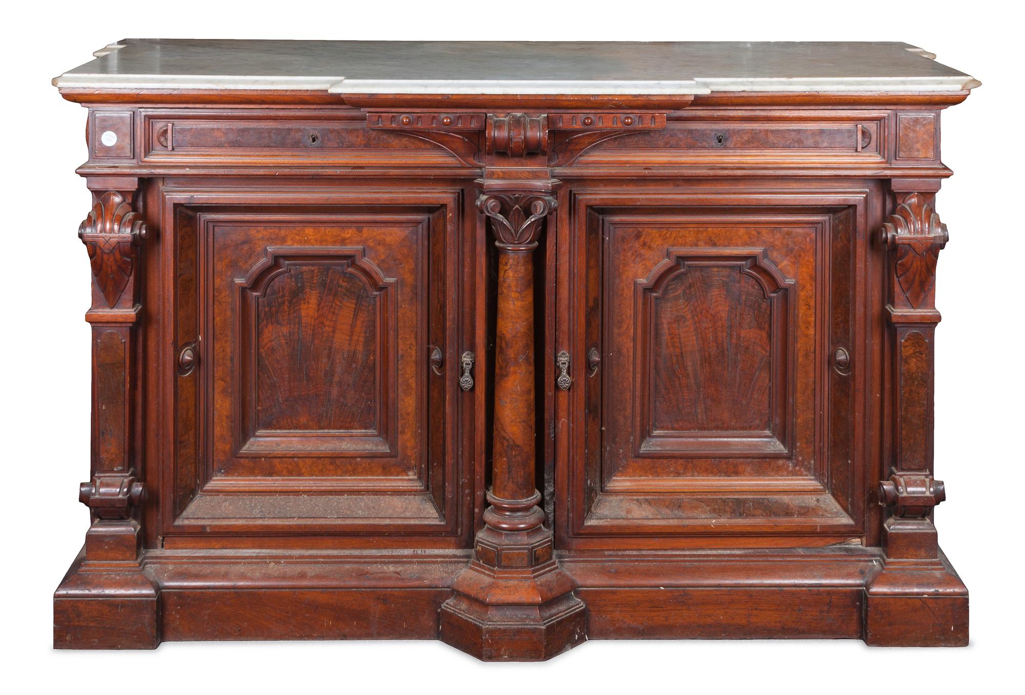A Victorian Mahogany Server Height 39 1/4 x width 63 1/2 x depth 28 1/2 inches.
