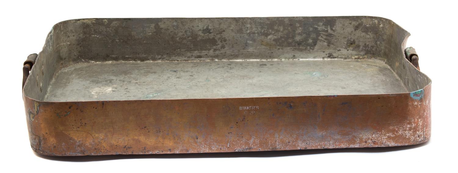 A Pair of Large Vintage Copper Rectangular Roasting Pans Length 26 1/2 inches — 19TH CENTURY