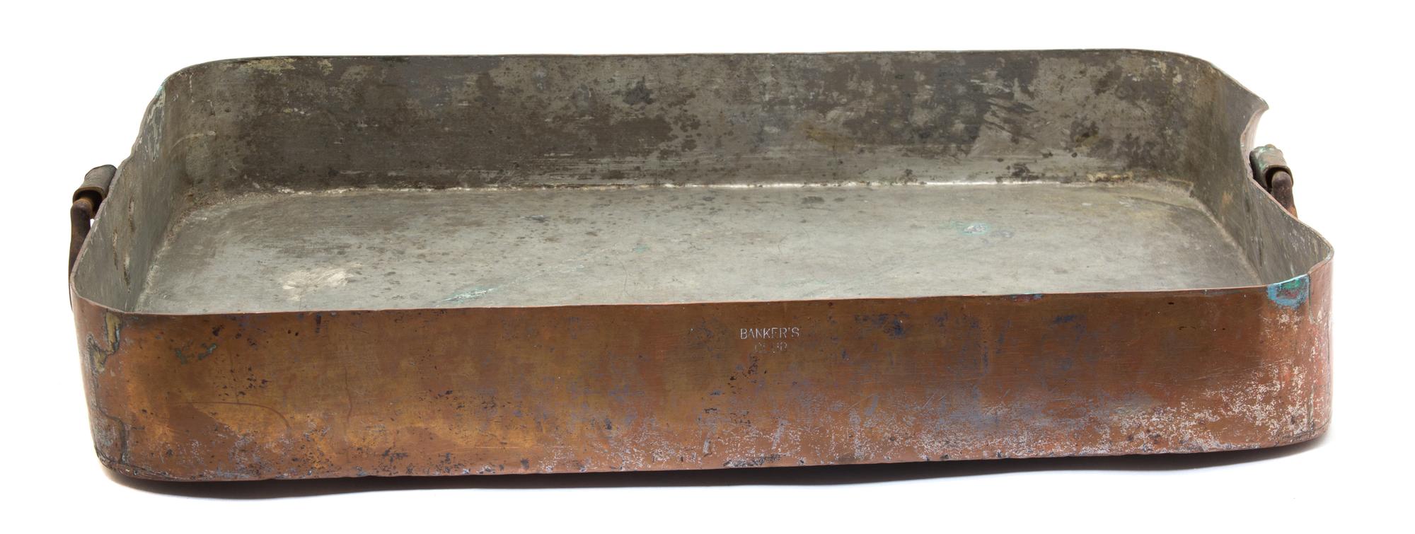 A Pair of Large Vintage Copper Rectangular Roasting Pans Length 26 1/2 inches — 19TH CENTURY