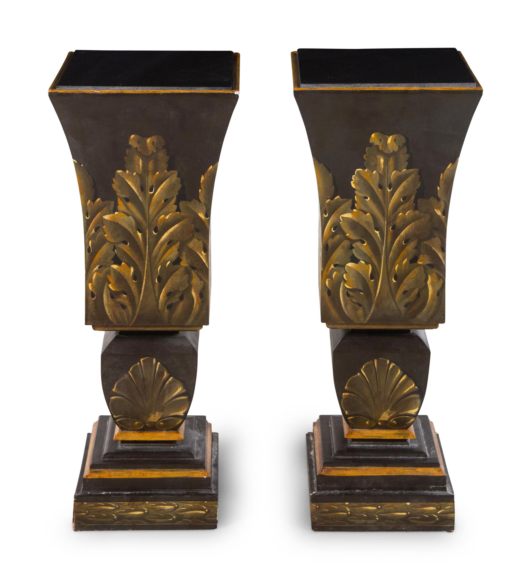 A Pair of Italian Painted Pedestals