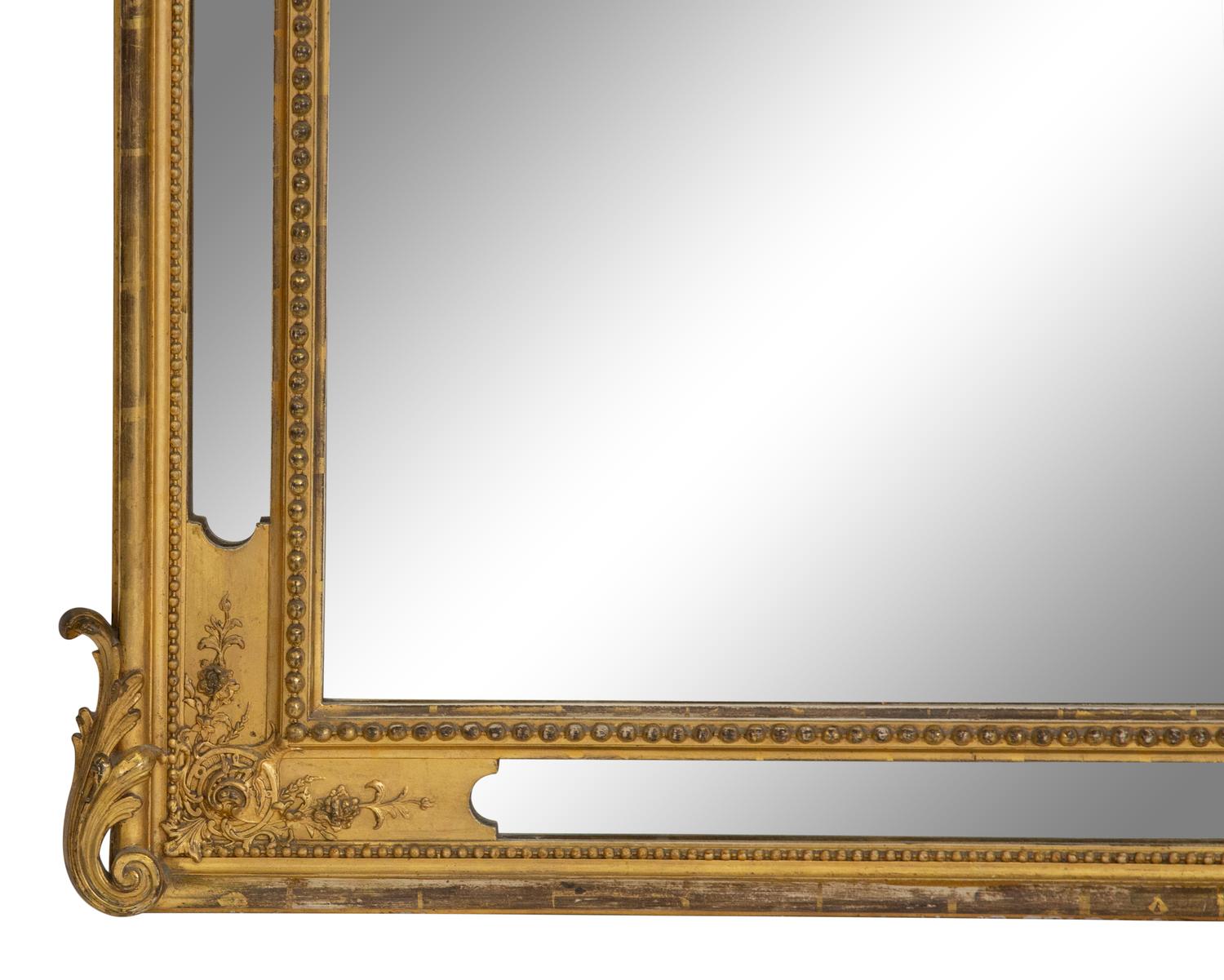 A Pair of Napoleon III Giltwood Overmantel Mirrors