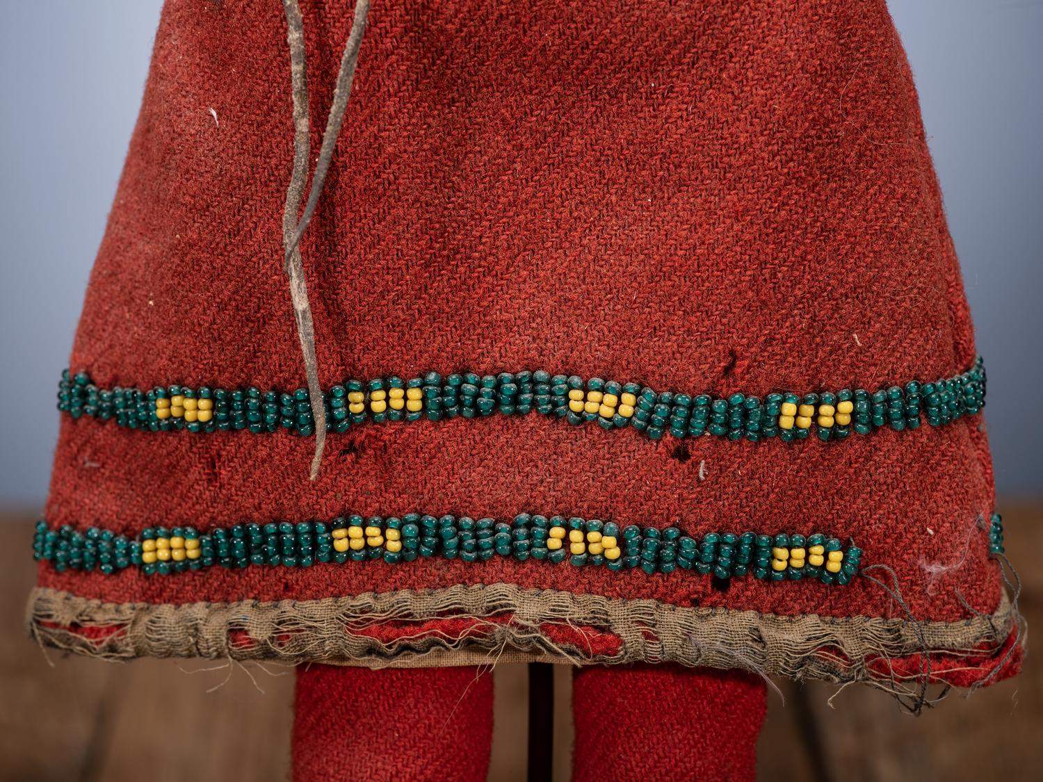 Sioux Doll, with Red Trade Wool Dress
