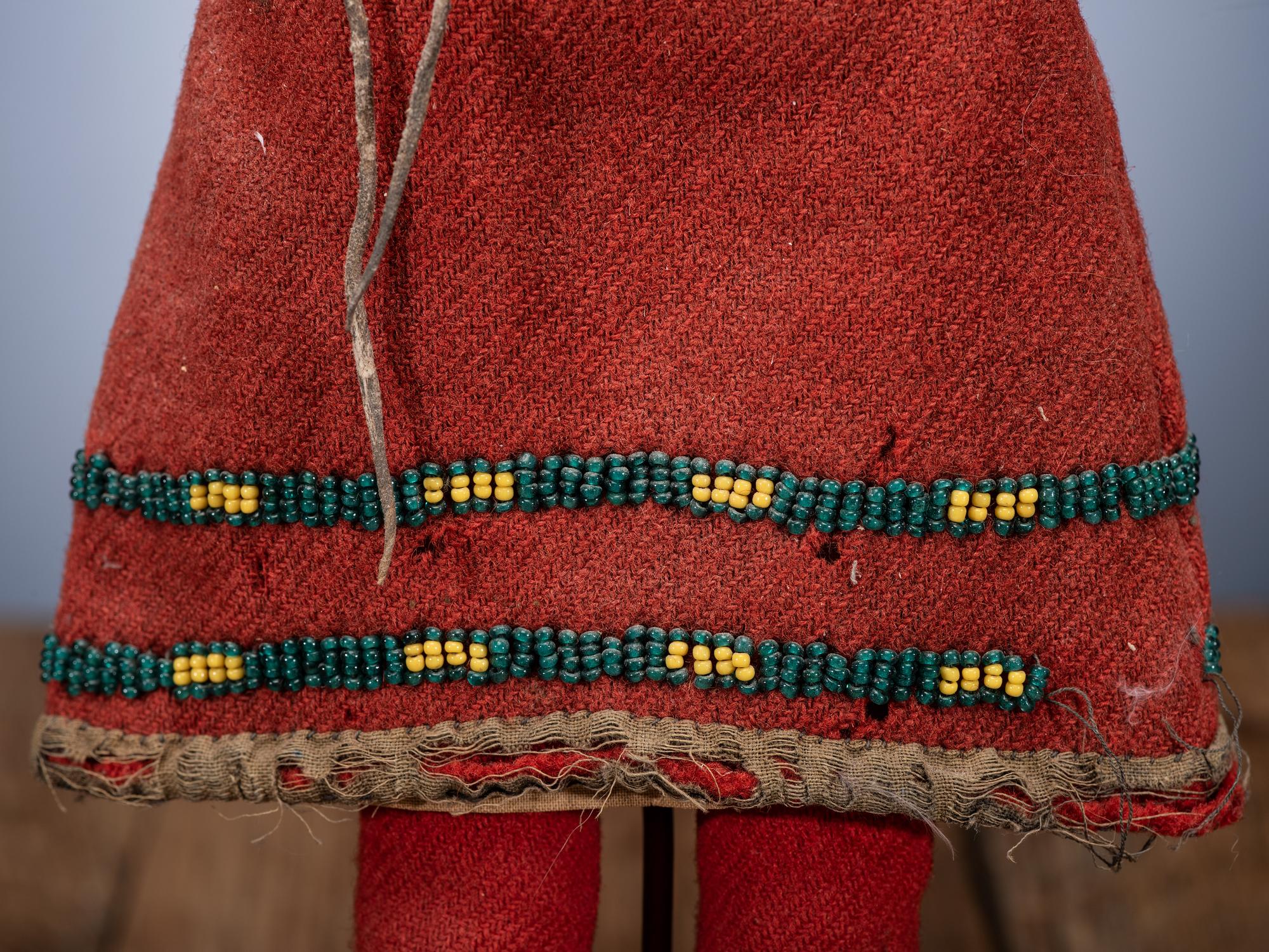 Sioux Doll, with Red Trade Wool Dress