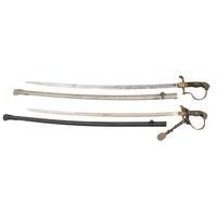Lot of Two WWI-era German Officer's Lion Head Swords