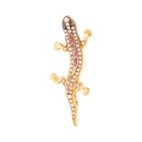 RUBY AND SEED PEARL SALAMANDER BROOCH