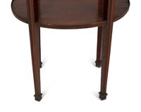 A French Empire Inlaid Mahogany Bouillotte Table with Marble Top and Brass Three-Quarter Gallery