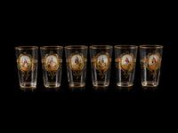 A Set of Twelve Italian Parcel-Gilt and Enamel Decorated Glass Tumblers