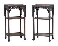 A Chinese Carved Hardwood Four-Piece Furniture Suite
