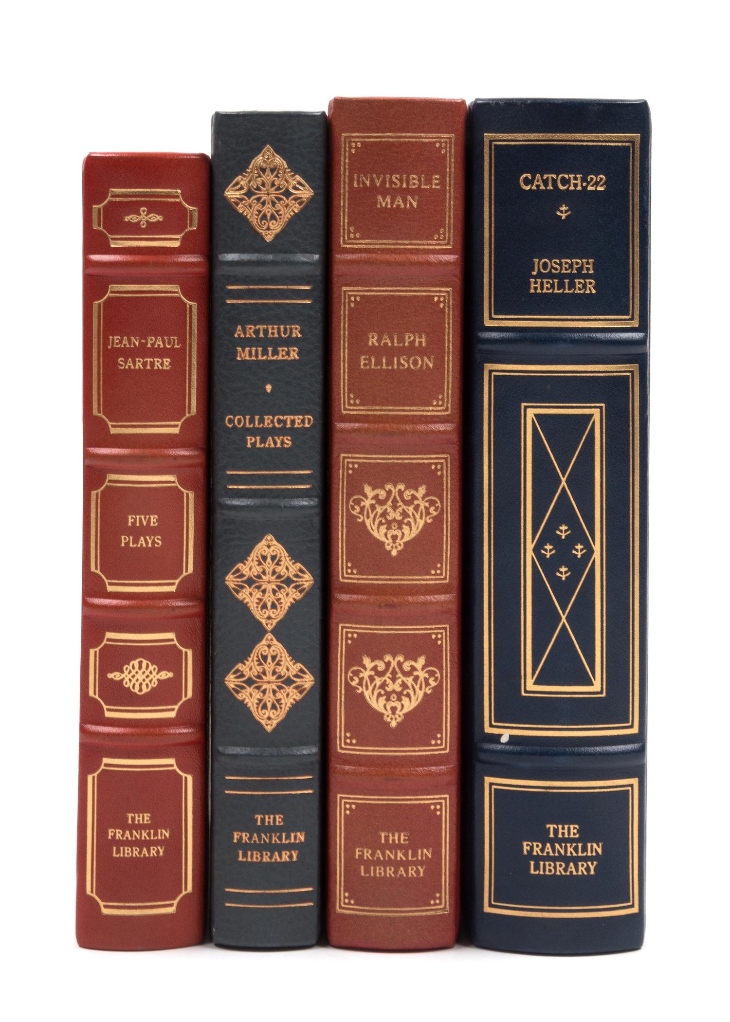 [FRANKLIN LIBRARY]. 4 works by: Ralph Ellison, Joseph Heller, Arthur Miller, and Jean-Paul Sartre. ALL SIGNED.