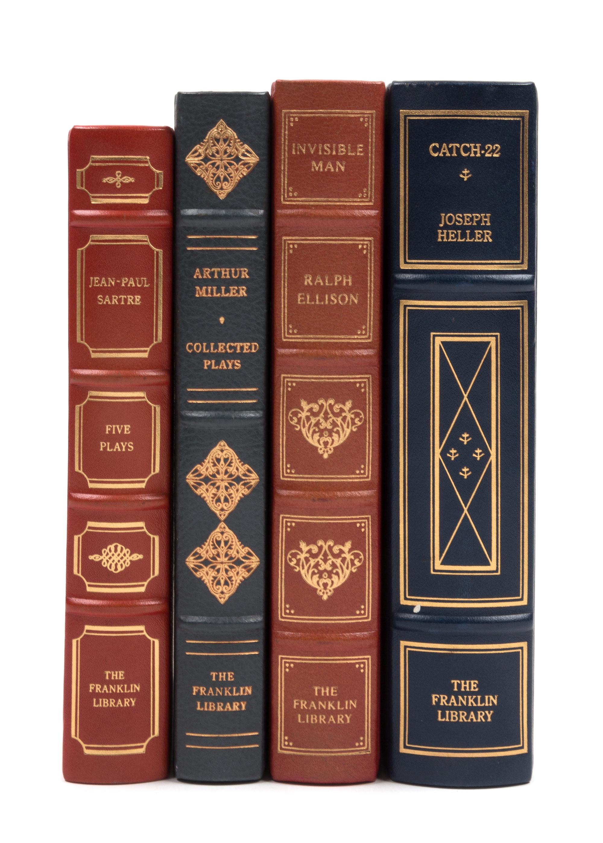 [FRANKLIN LIBRARY]. 4 works by: Ralph Ellison, Joseph Heller, Arthur Miller, and Jean-Paul Sartre. ALL SIGNED.