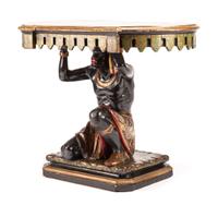 A Venetian Polychromed Figural Table Height 31 1/2 x width 39 1/2 x depth 25 inches. — 19TH CENTURY