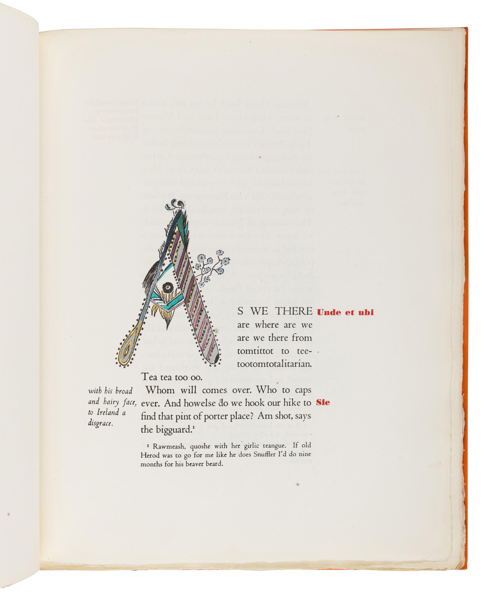 JOYCE, James (1882-1941). Storiella As She is Syung. A Section of "Work in Progress" . [London]: [Oxford University Press for] The Corvinus Press, 1937.