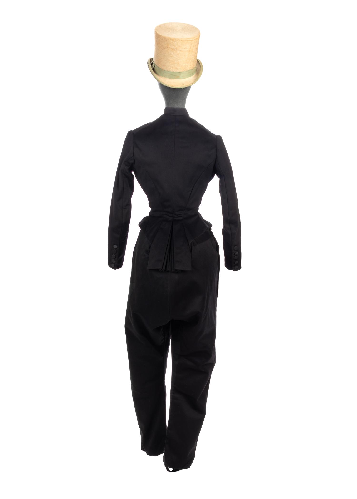 Collection of Four 19th Century Black Wool Riding Clothes, 1880-1890