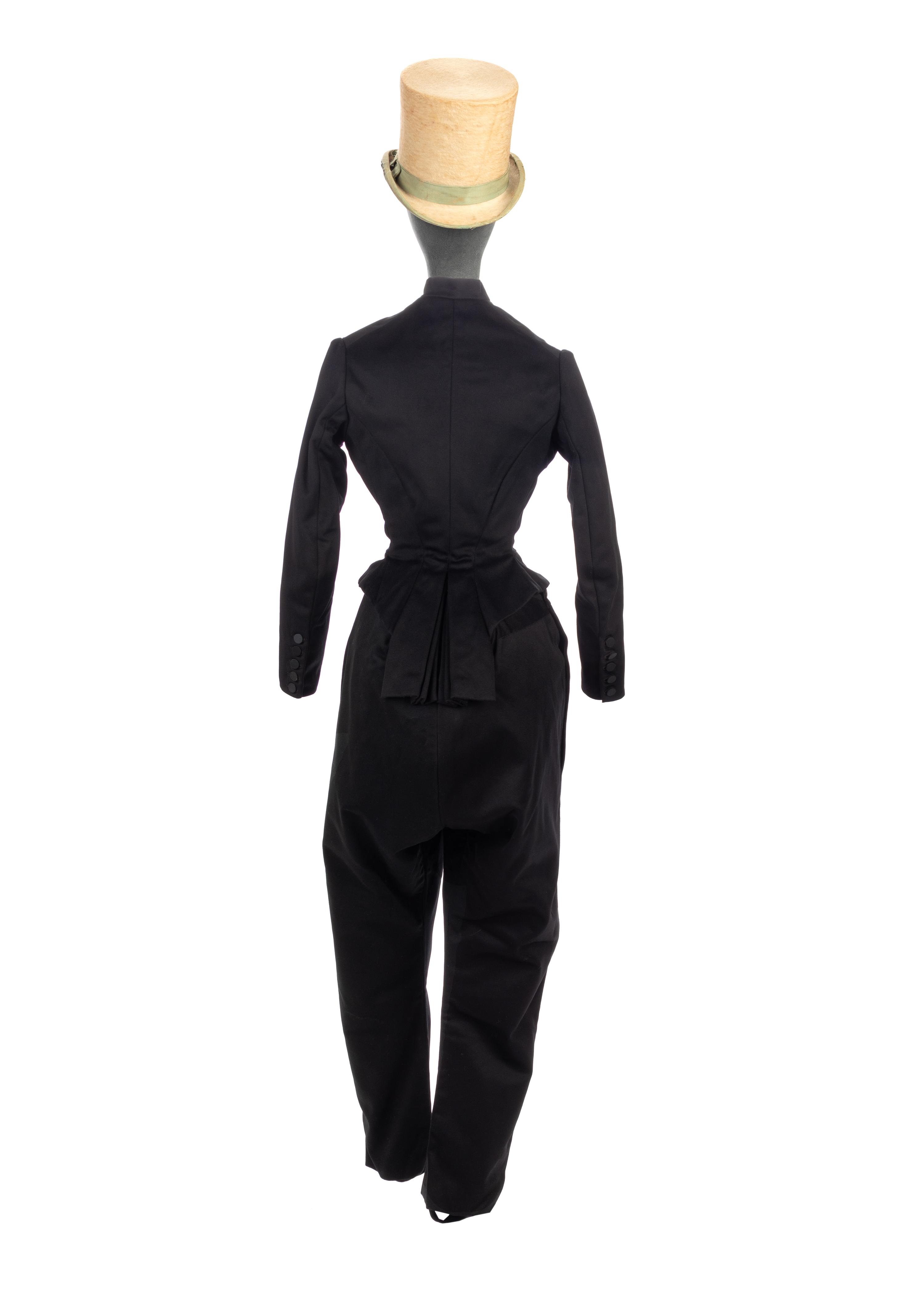 Collection of Four 19th Century Black Wool Riding Clothes, 1880-1890