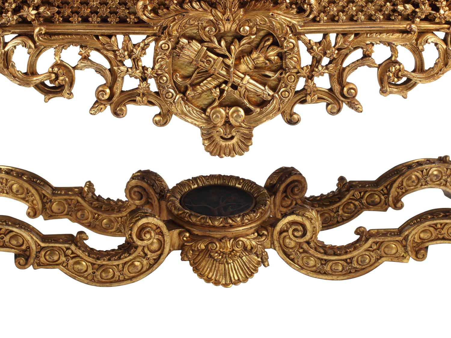 A Louis XV Style Giltwood and Chinese Lacquer Table