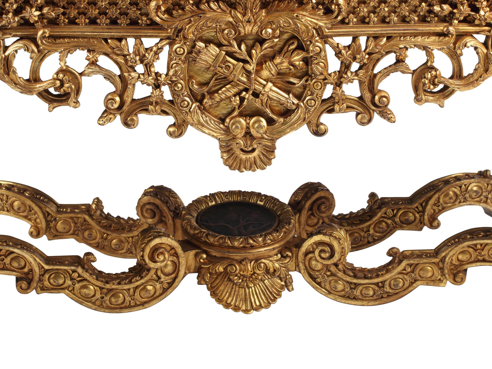 A Louis XV Style Giltwood and Chinese Lacquer Table