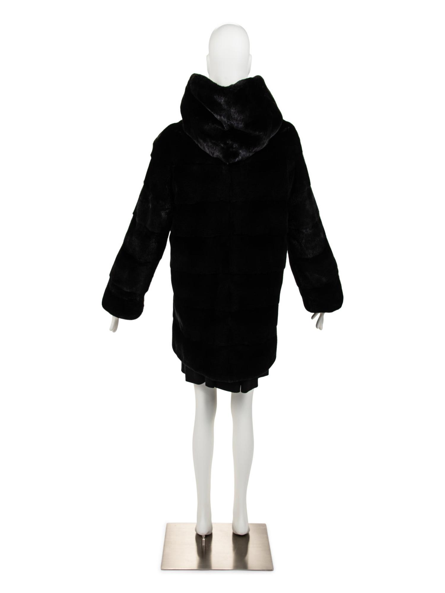 J. Mendel Black Mink Lined Rain Coat