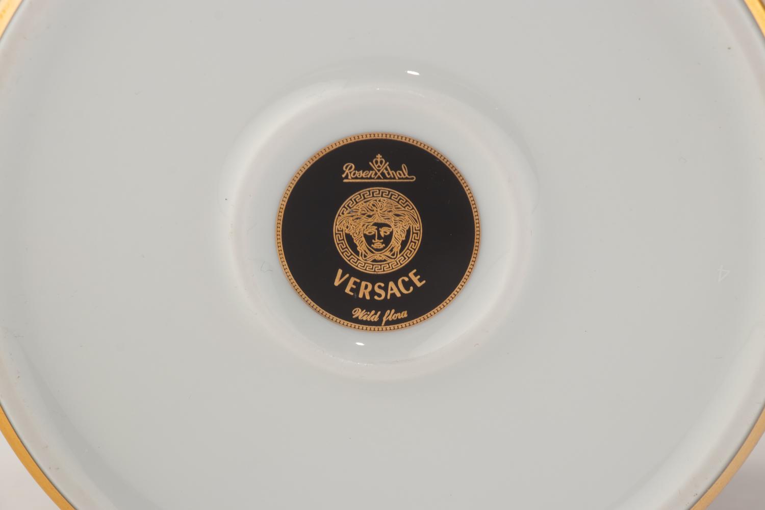 A Versace Wild Flora Porcelain Champagne Bucket and Ice Bucket