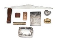 A Collection of Silver, Metal and Carved Decorative Articles