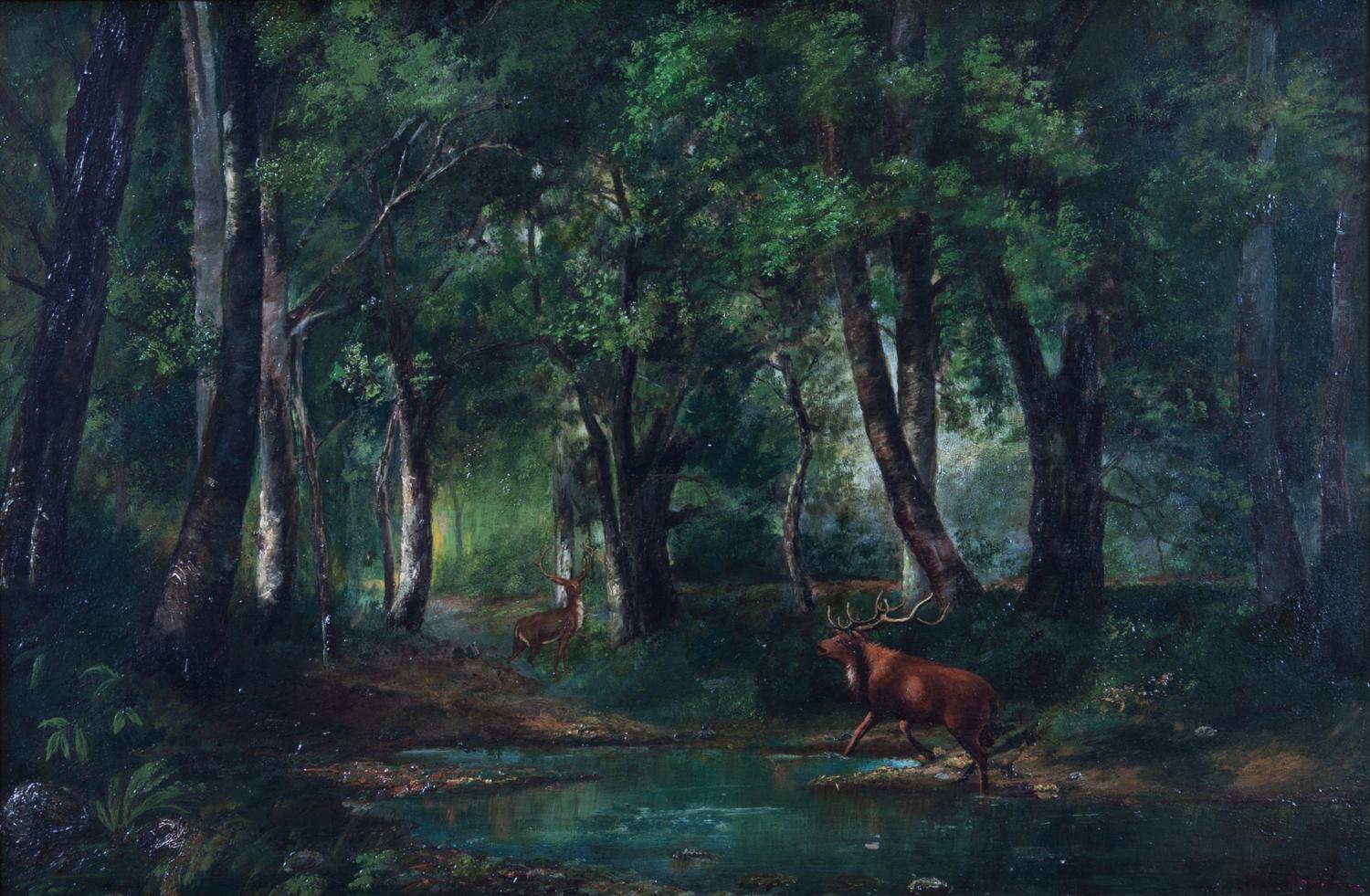 Artist Unknown, (Continental, Early 20th century), Deer in Forest