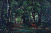 Artist Unknown, (Continental, Early 20th century), Deer in Forest