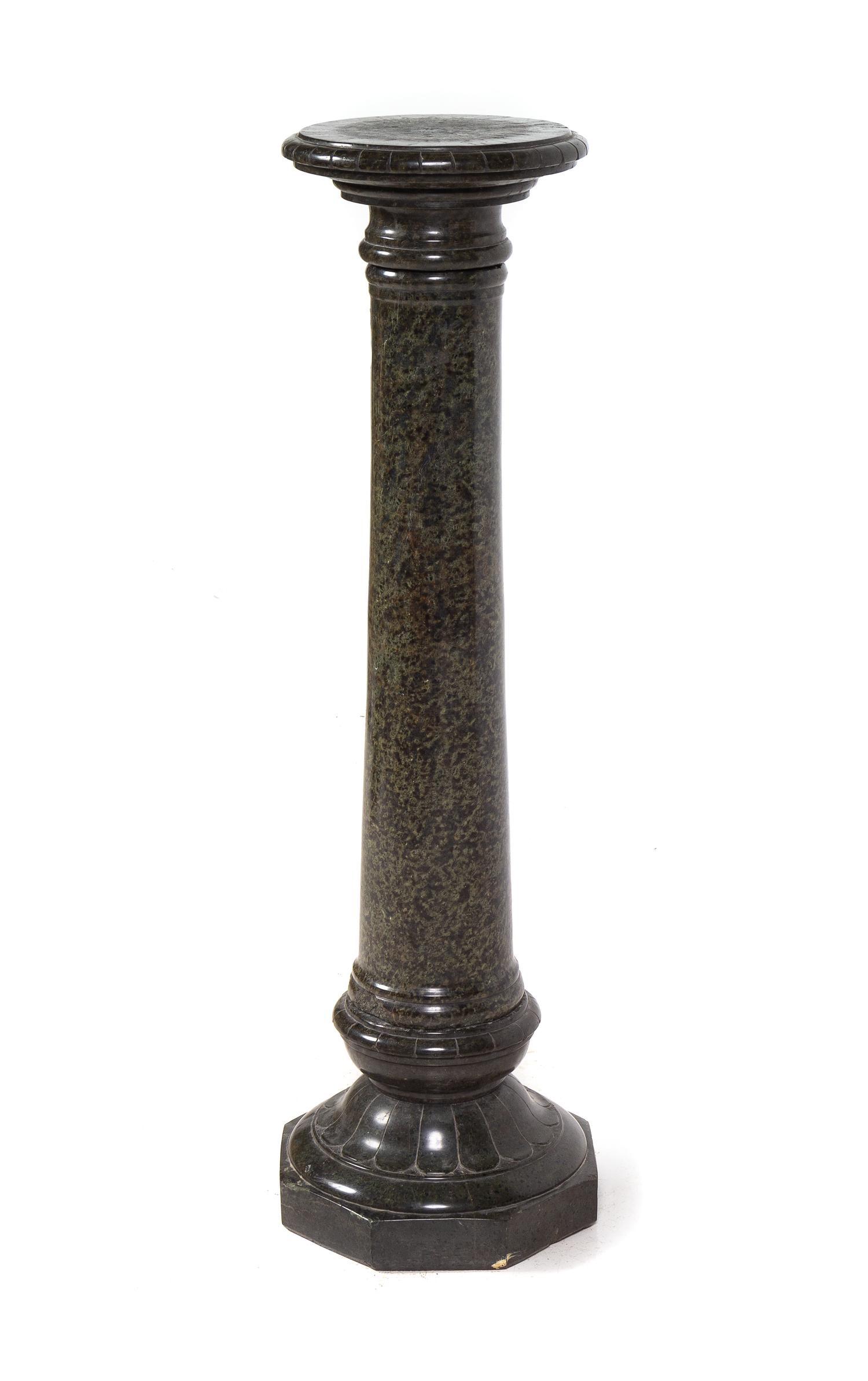A Continental Verde Antico Marble Column