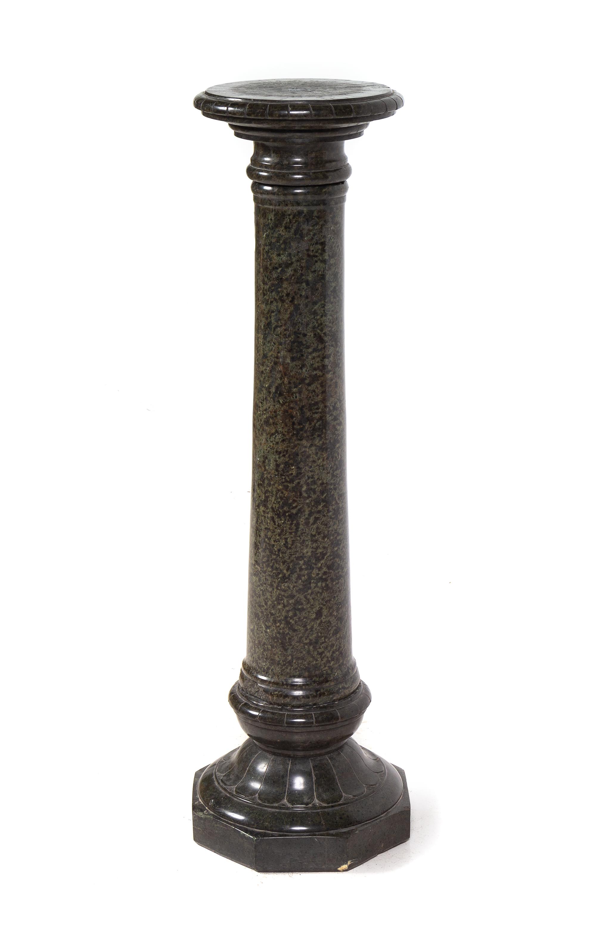 A Continental Verde Antico Marble Column