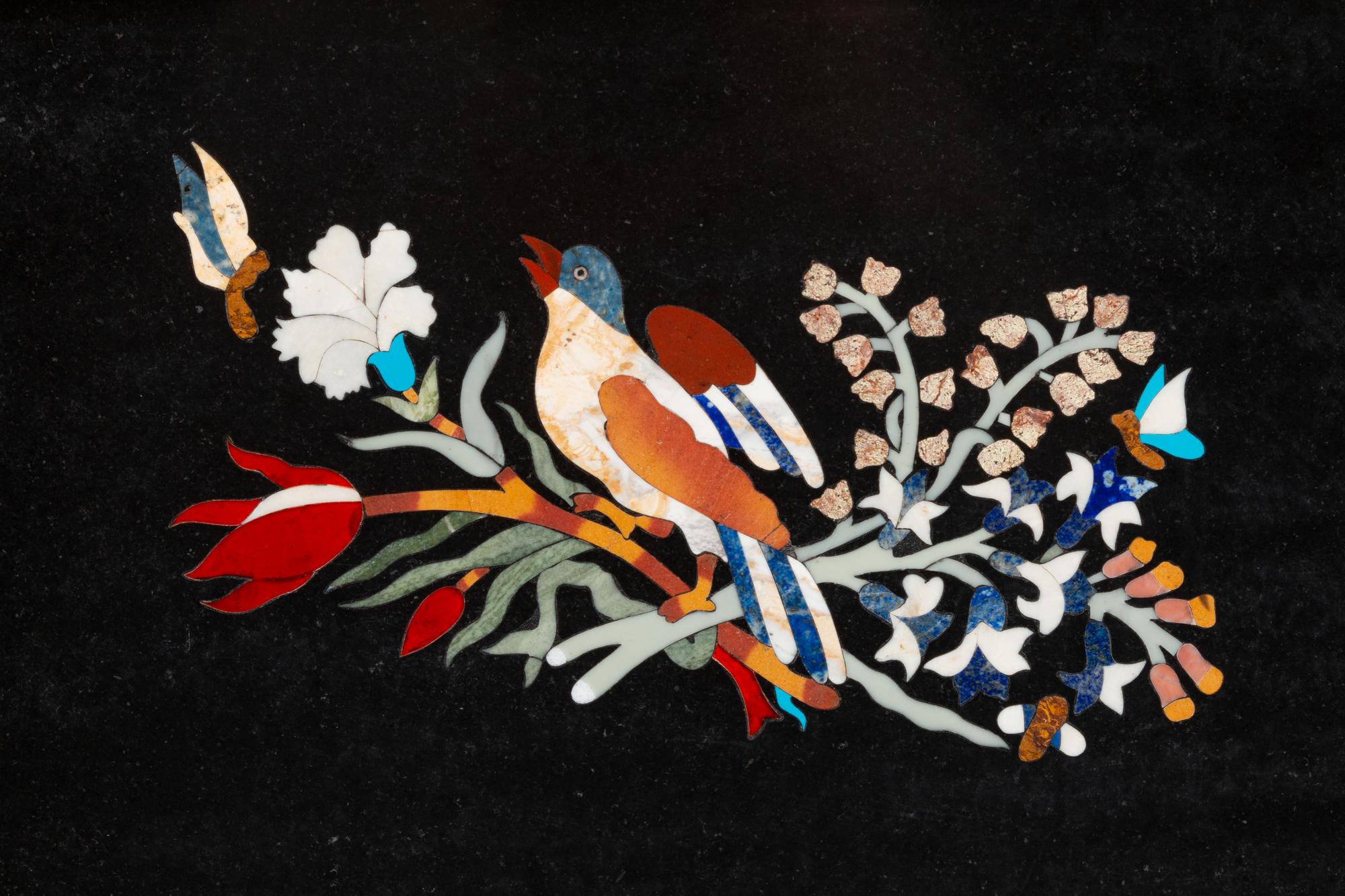 A Set of Four Pietra Dura Plaques in Giltwood Frames