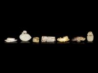 Seven Chinese Celadon Jade Carvings of Animals