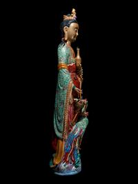A Chinese Famille Rose Porcelain Figure of Guanyin