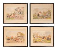 Henry Murray (British, 19th Century) Hunting Scenes watercolor on paper