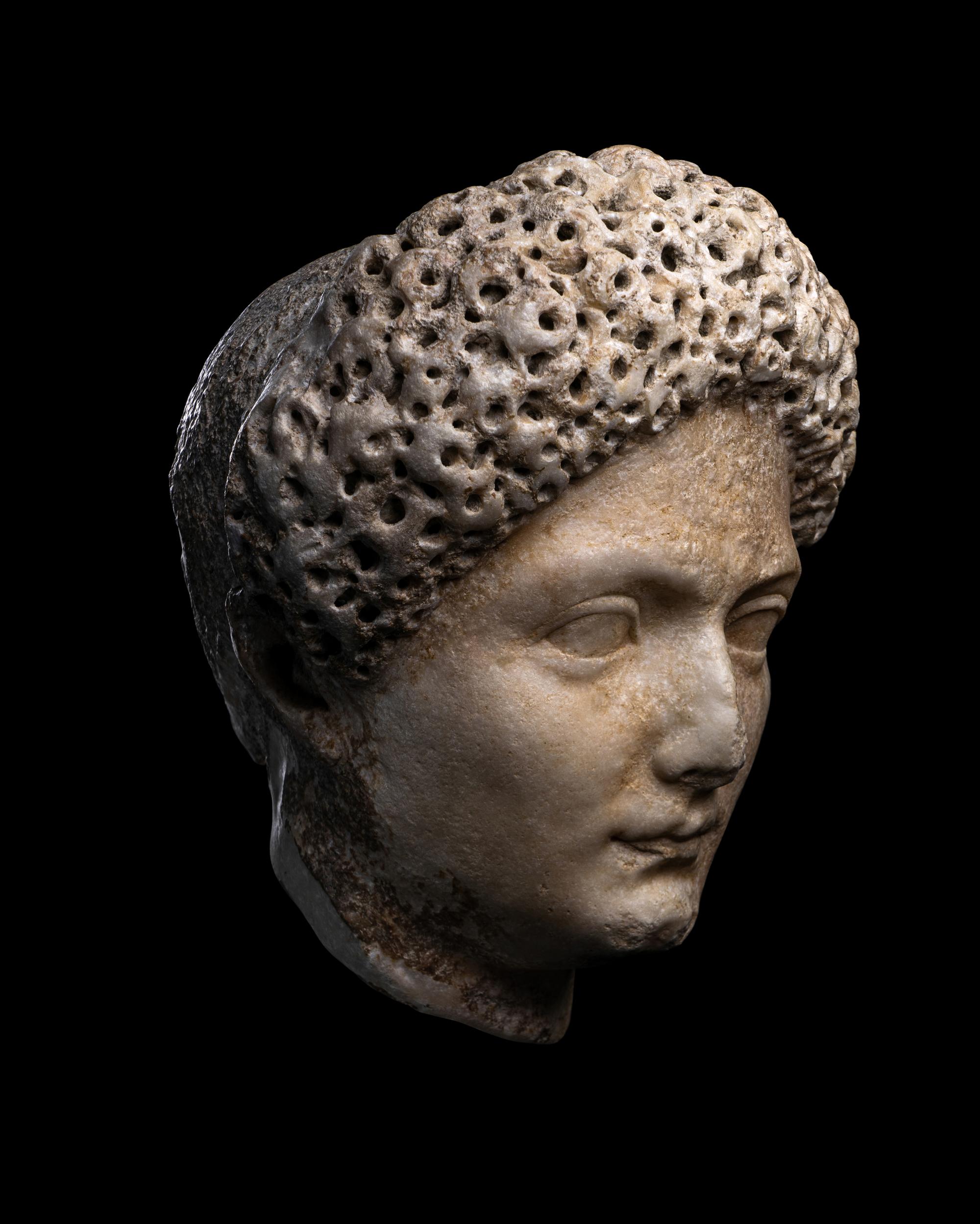 A Roman Marble Portrait Head of Julia Titi