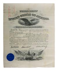 [MILITARIA]. A group of 4 commissions for General Herbert Everett Tutherly, Commander of Squadron at the Battle of San Juan Hill, signed by Presidents GRANT, HAYES, HARRISON, and MCKINLEY.