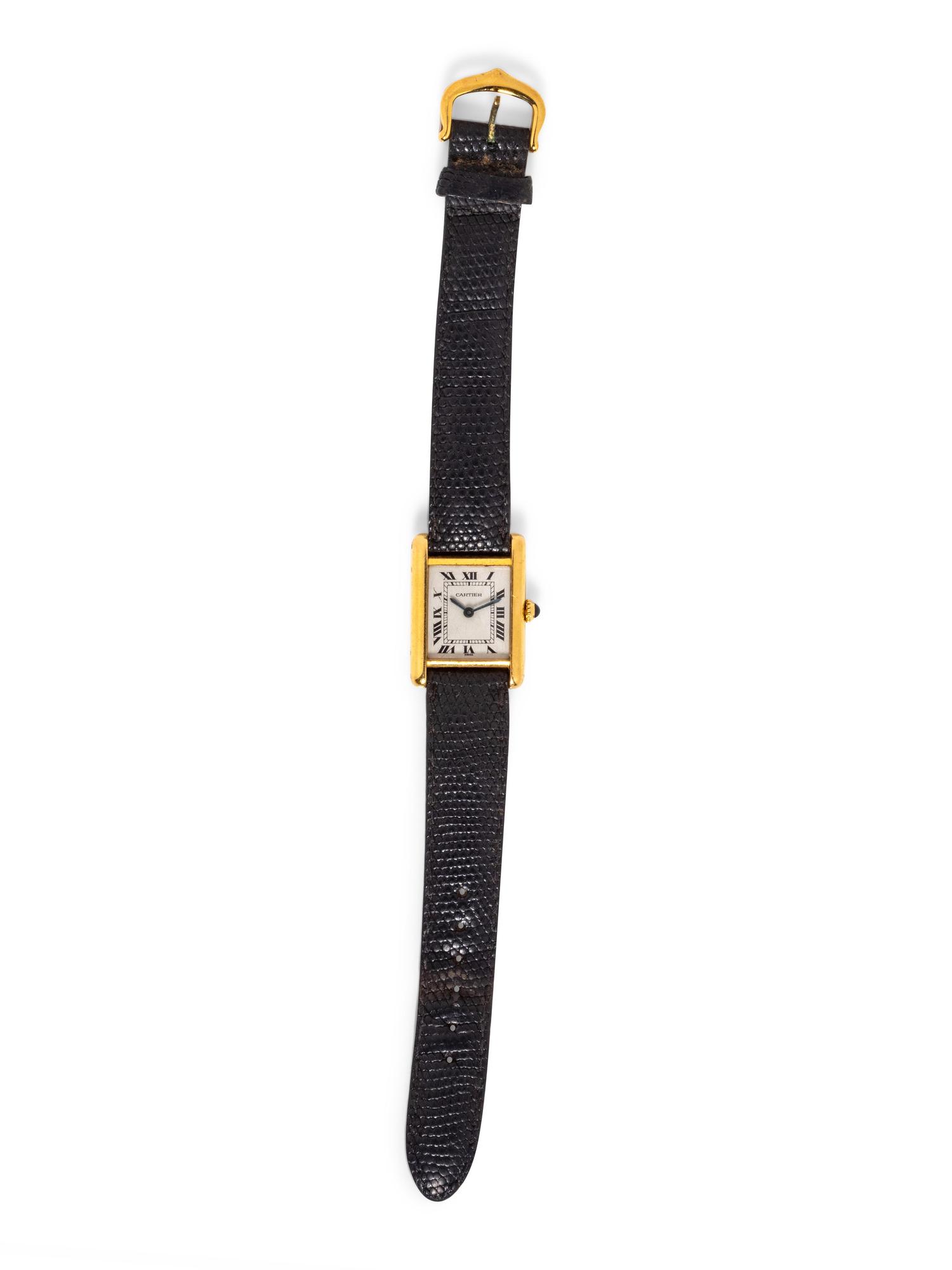CARTIER, 18K YELLOW GOLD 'TANK' WRISTWATCH