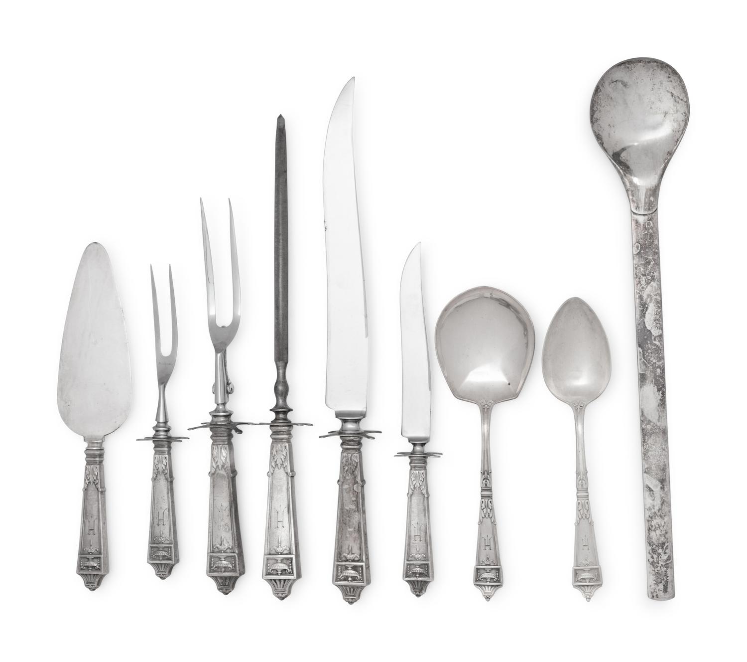 An American Cased Silver Flatware Service