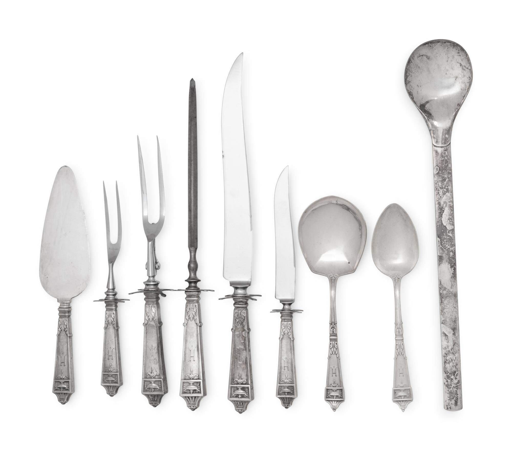 An American Cased Silver Flatware Service