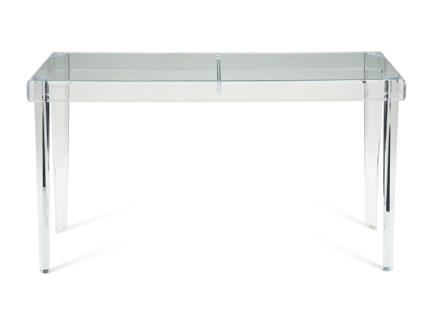 An Acrylic and Glass Top Console Table