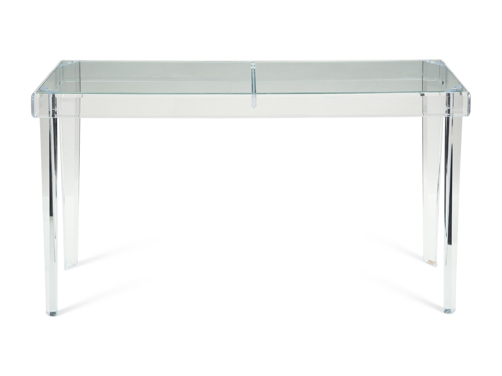 An Acrylic and Glass Top Console Table