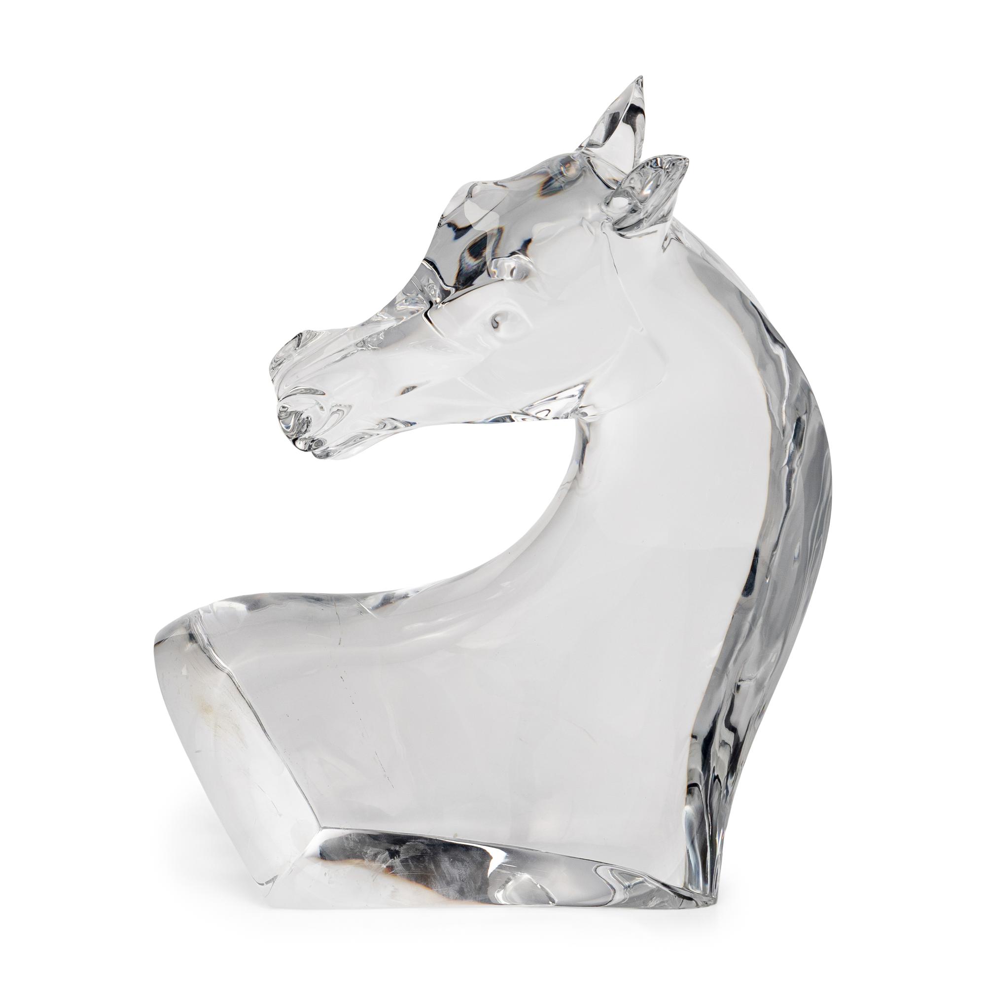 A Lalique Tete de Cheval Sculpture