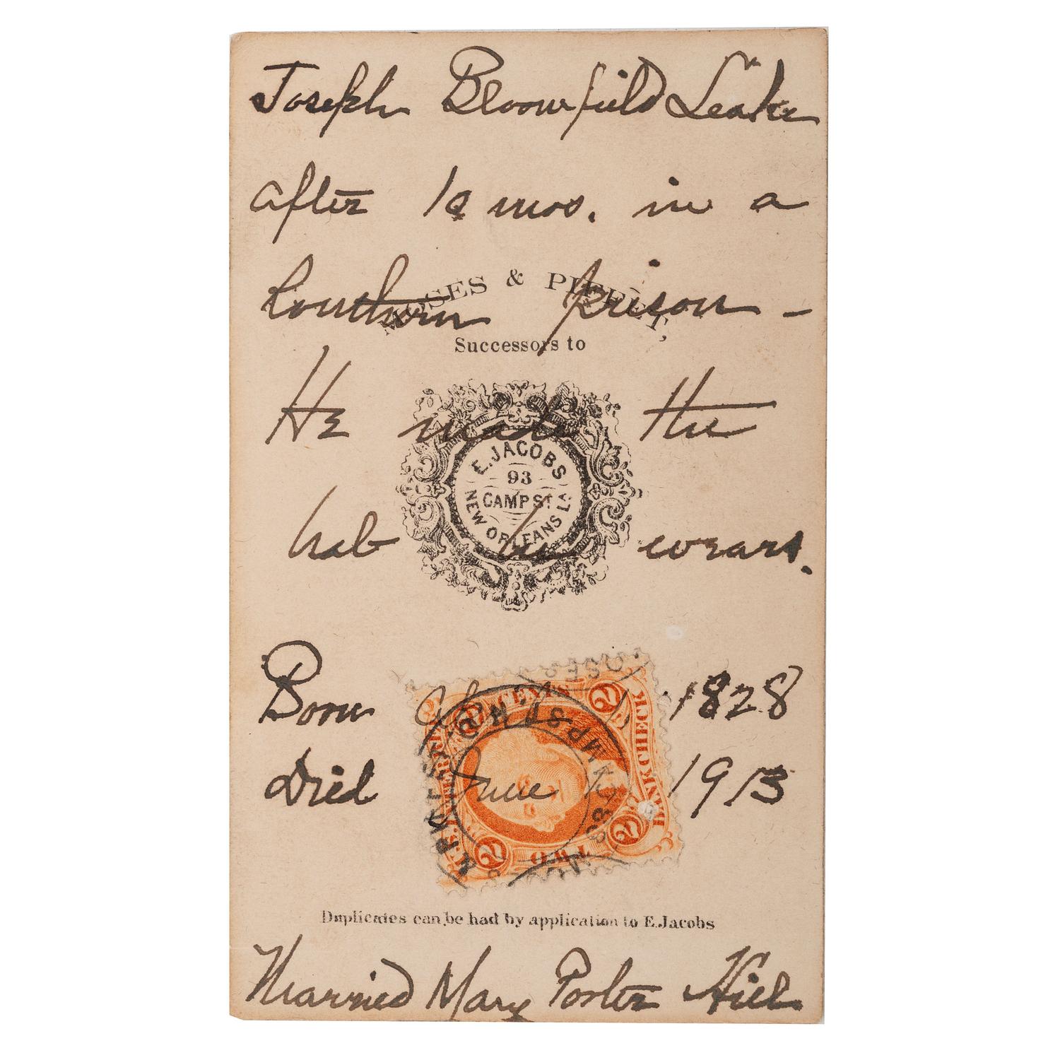 Moore 7-Shot Revolver Inscribed to Lt. Col. J.B. Leake - POW - with CDV and GAR Badge