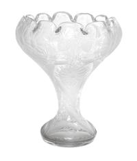 A Wheel Cut Glass Vase Height 9 1/2 inches.