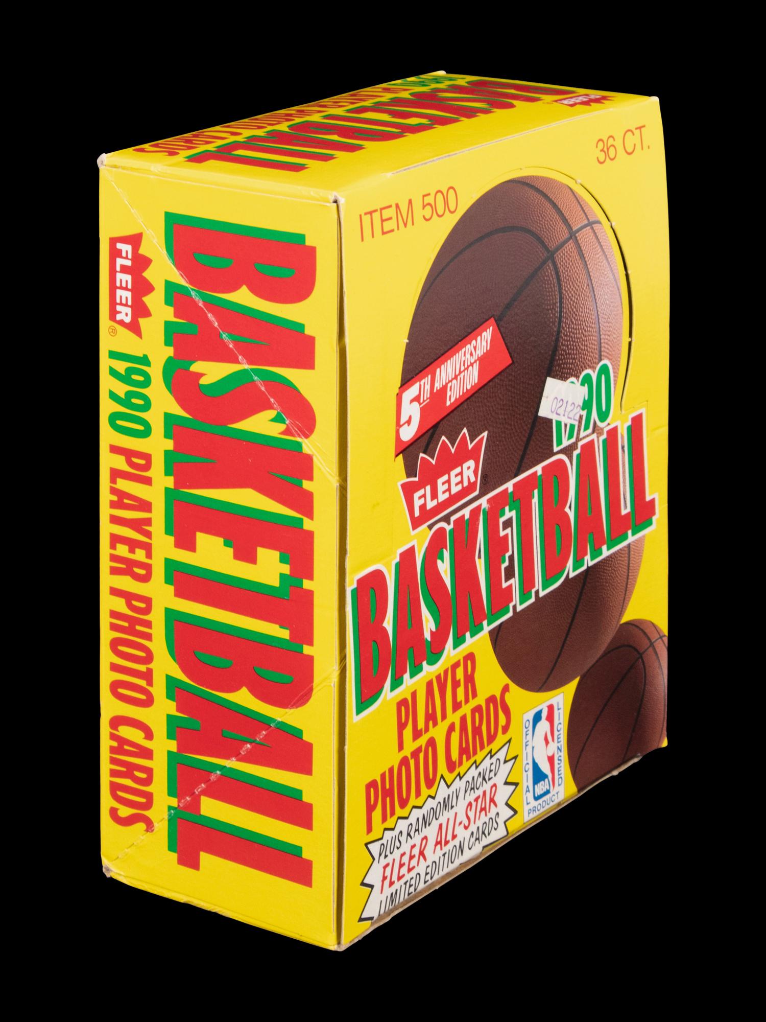A Group of Seven Unopened Vending Boxes of 1990 Fleer Basketball Cards
