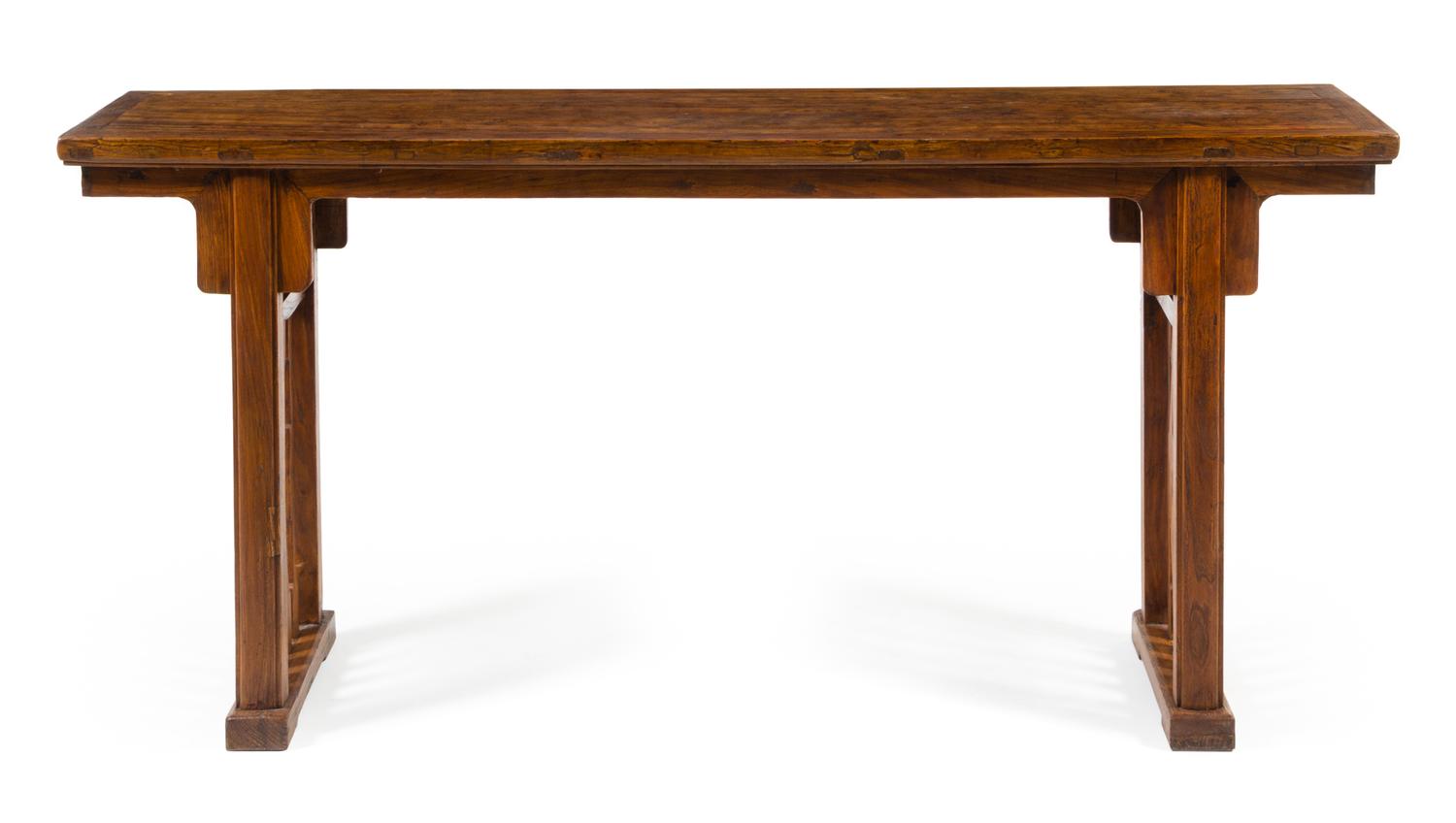 A Chinese Hardwood Altar Table, Pingtou'an Height 33 3/4 x width 70 x depth 16 inches. — 18TH/19TH CENTURY