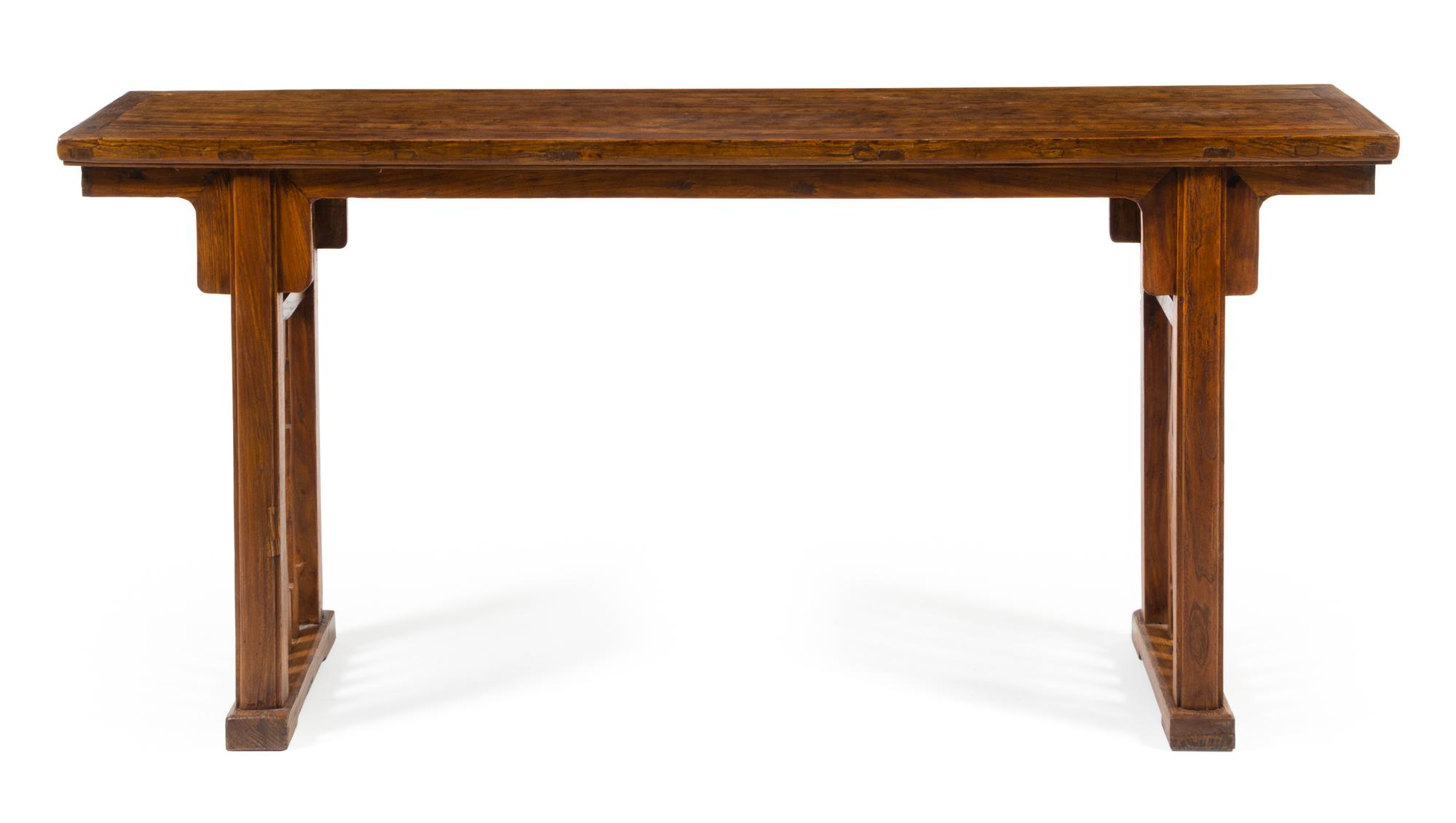 A Chinese Hardwood Altar Table, Pingtou'an Height 33 3/4 x width 70 x depth 16 inches. — 18TH/19TH CENTURY
